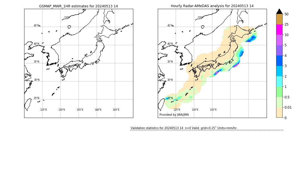 GSMaP MWR validation image. 2024/05/13 14