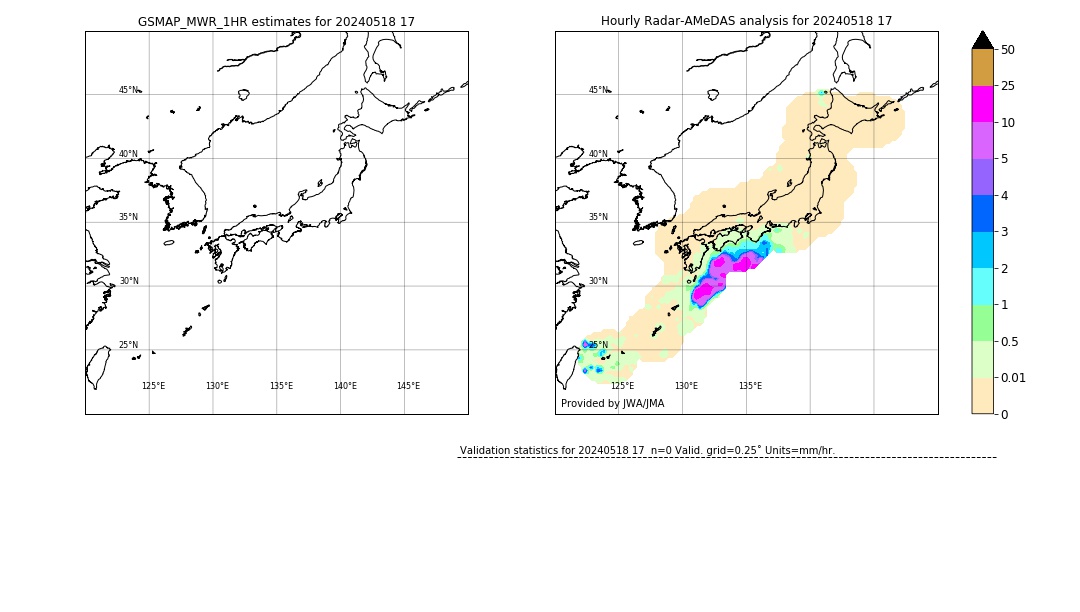 GSMaP MWR validation image. 2024/05/18 17