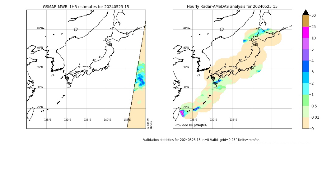 GSMaP MWR validation image. 2024/05/23 15