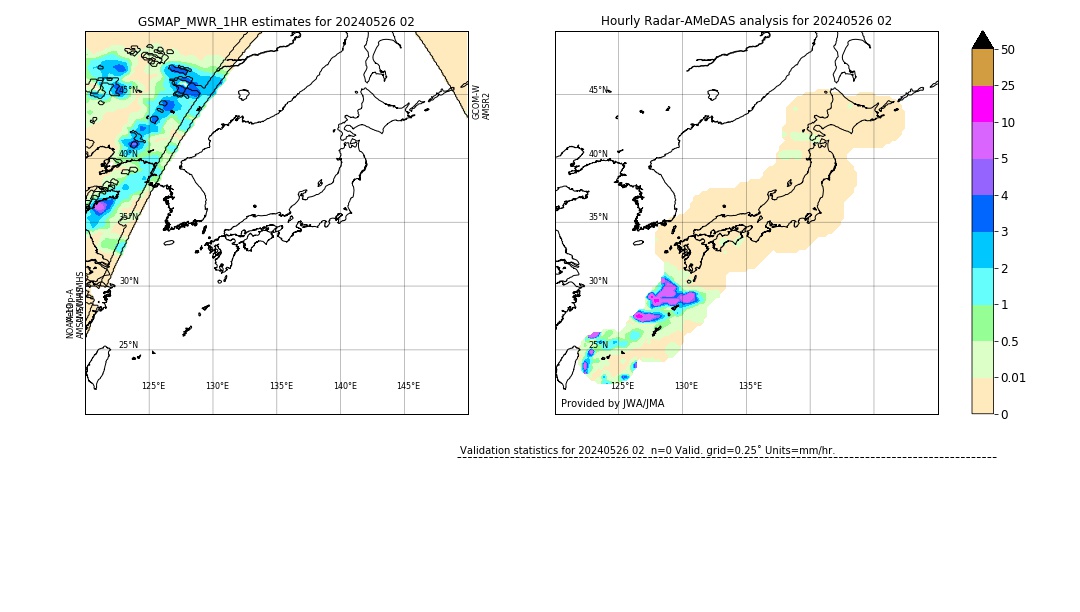 GSMaP MWR validation image. 2024/05/26 02