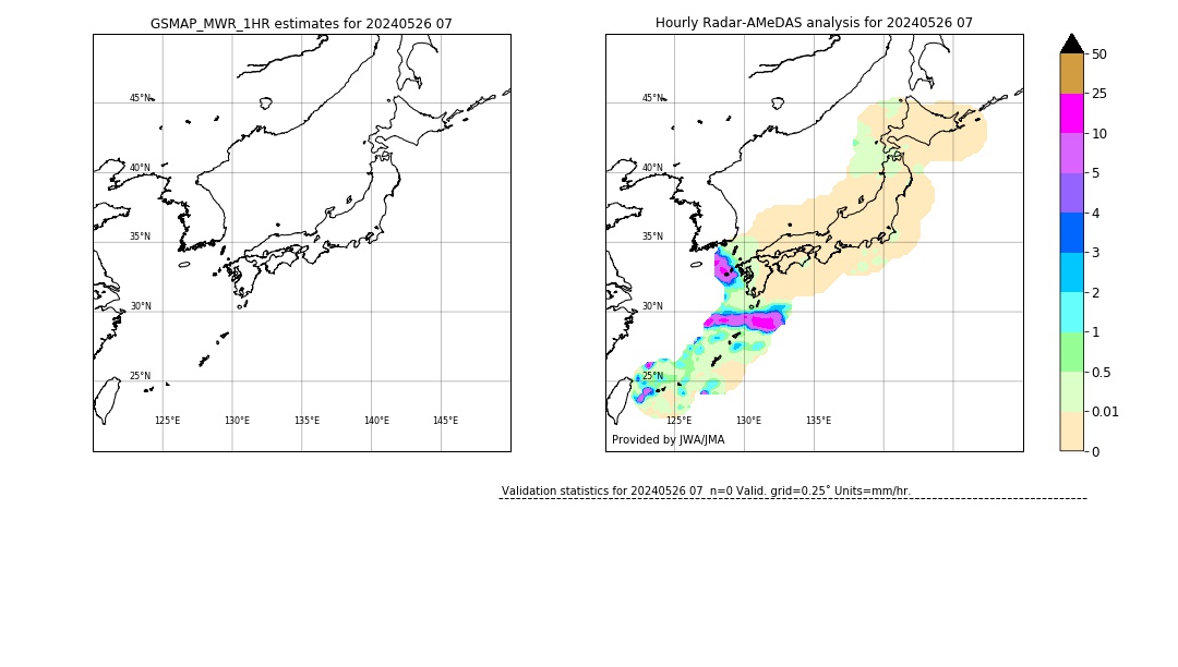 GSMaP MWR validation image. 2024/05/26 07