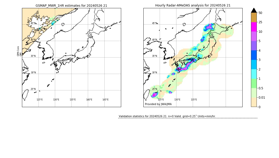 GSMaP MWR validation image. 2024/05/26 21