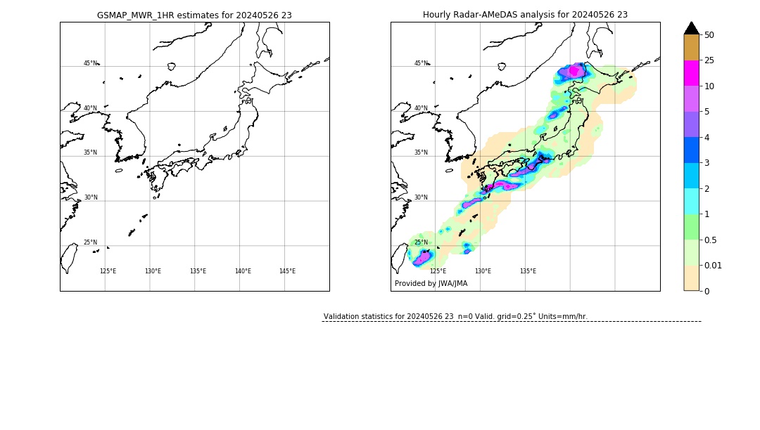 GSMaP MWR validation image. 2024/05/26 23