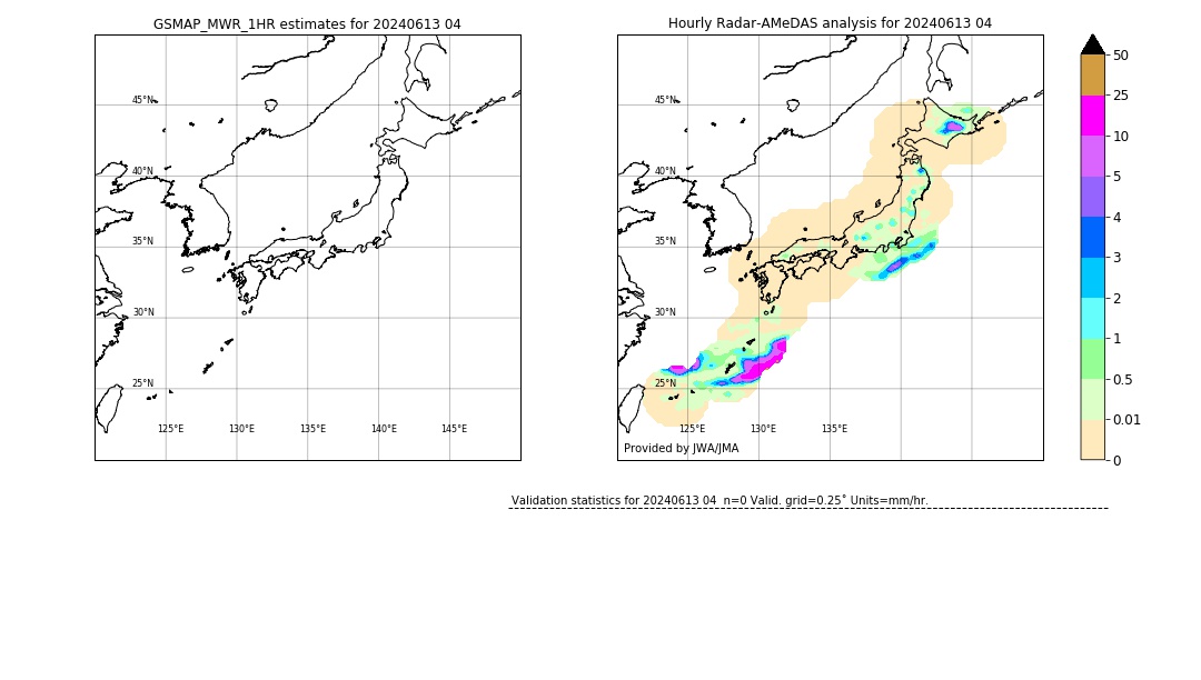 GSMaP MWR validation image. 2024/06/13 04