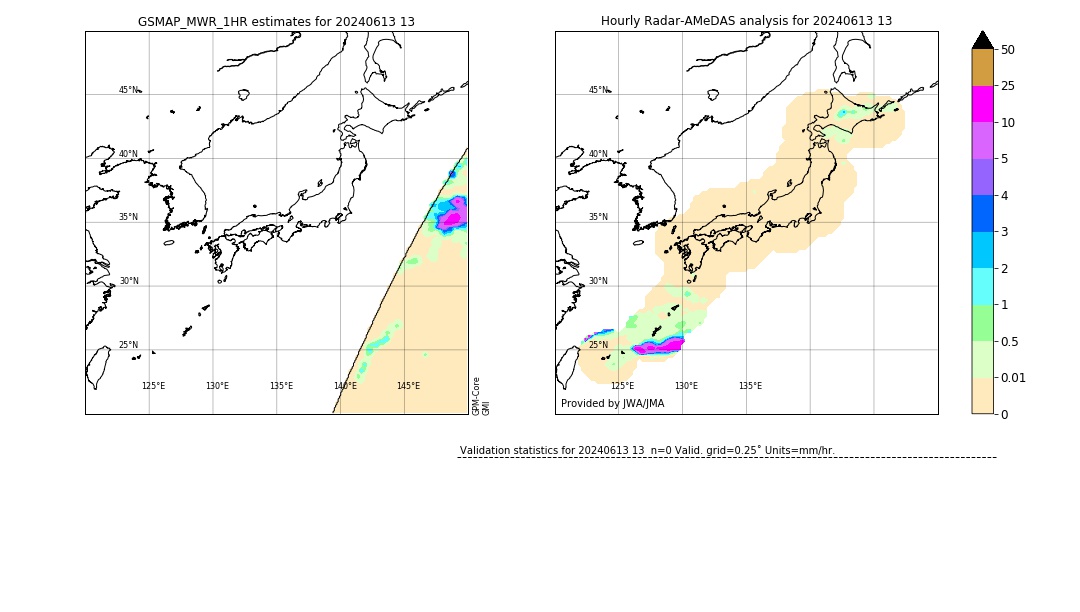 GSMaP MWR validation image. 2024/06/13 13