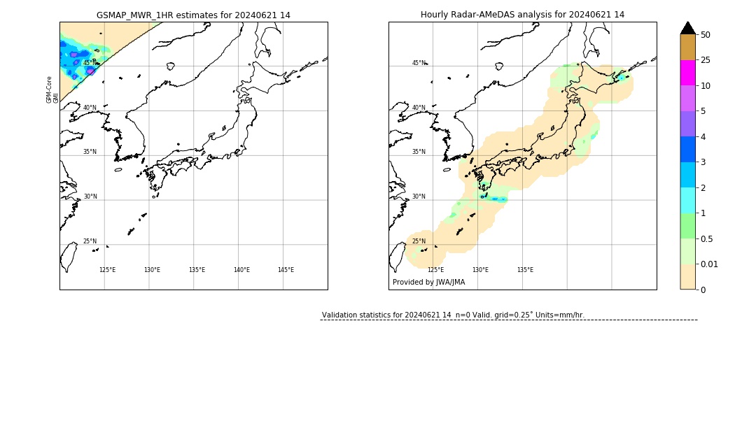 GSMaP MWR validation image. 2024/06/21 14