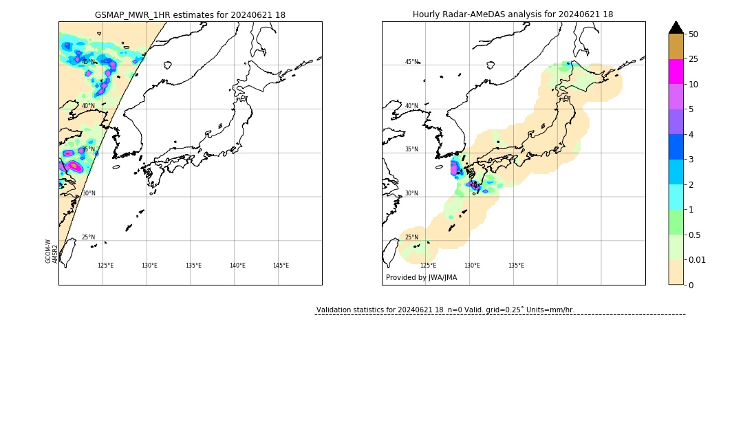 GSMaP MWR validation image. 2024/06/21 18