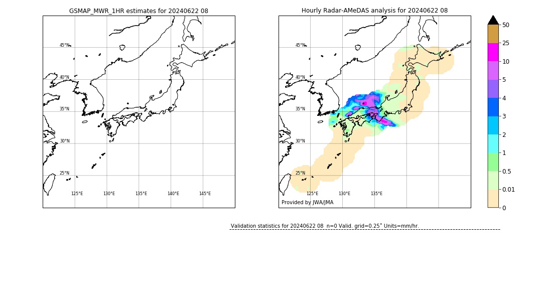 GSMaP MWR validation image. 2024/06/22 08