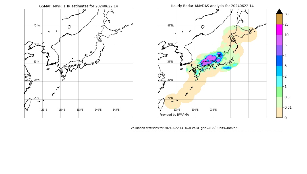 GSMaP MWR validation image. 2024/06/22 14