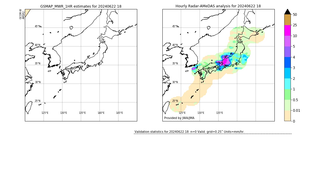 GSMaP MWR validation image. 2024/06/22 18