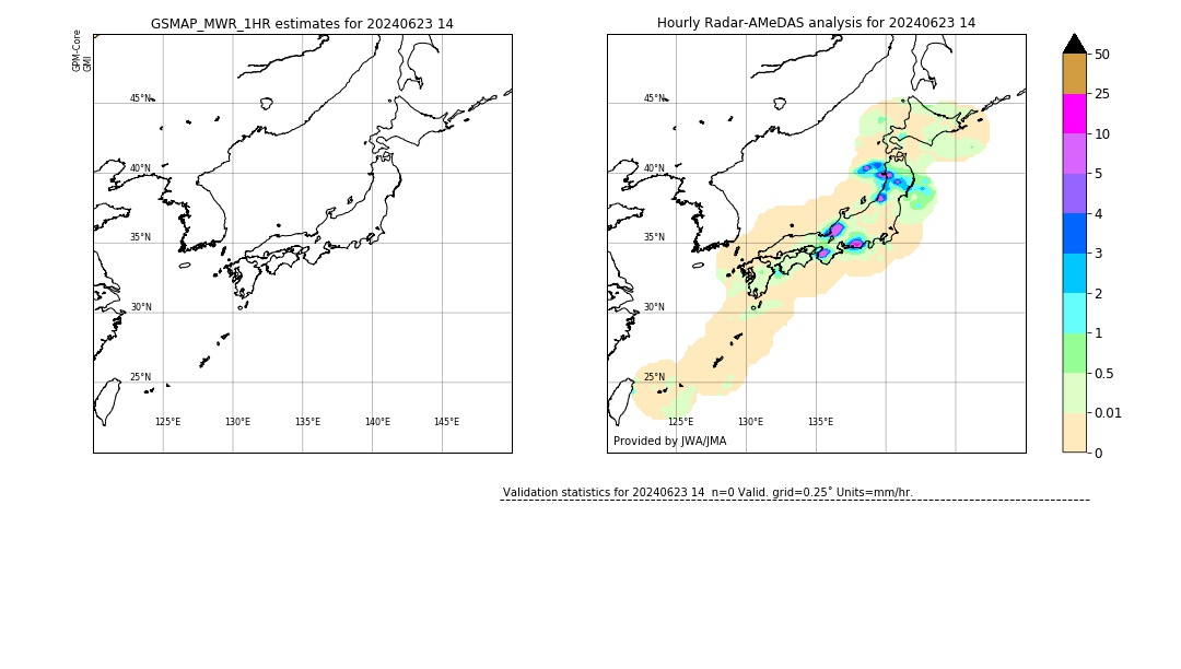 GSMaP MWR validation image. 2024/06/23 14