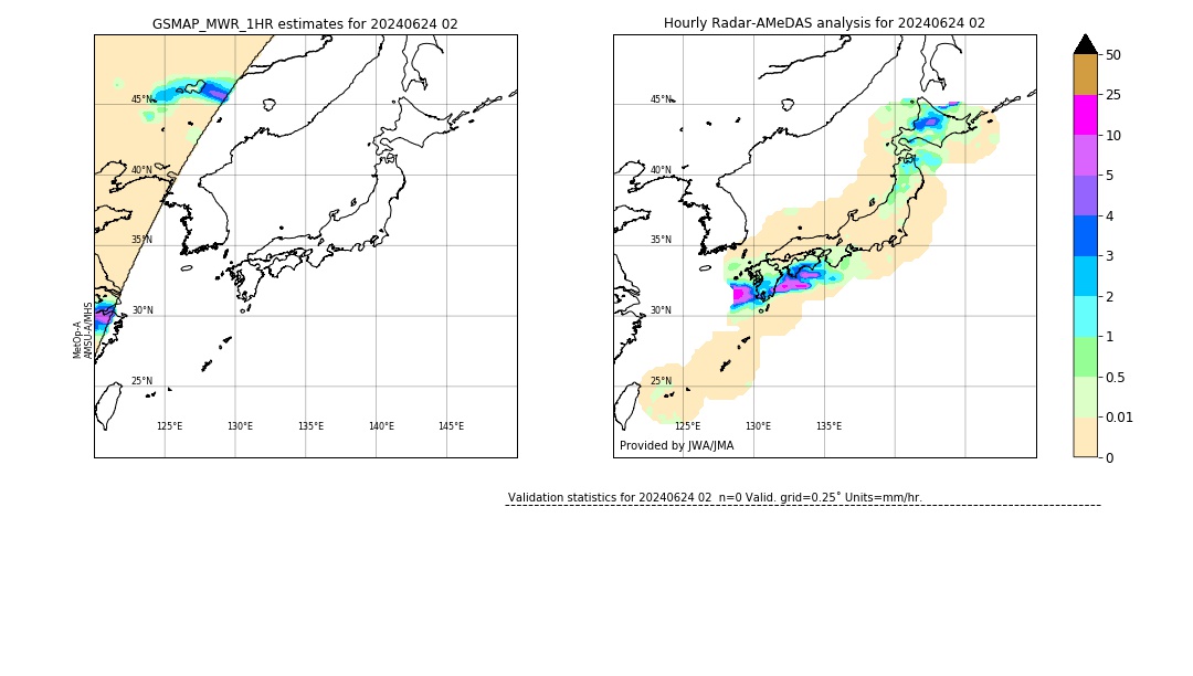 GSMaP MWR validation image. 2024/06/24 02