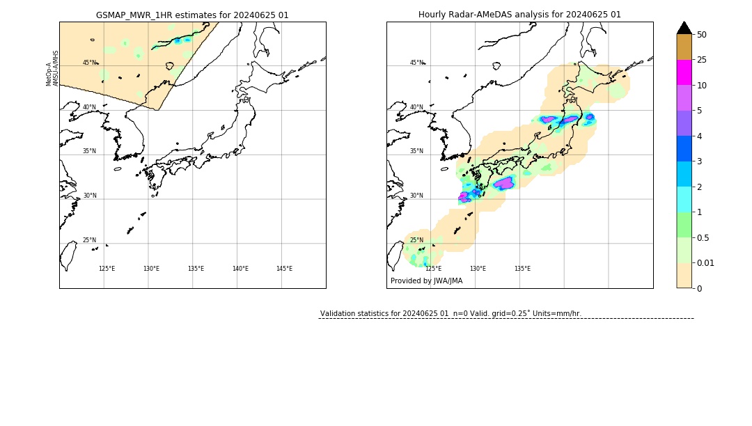 GSMaP MWR validation image. 2024/06/25 01