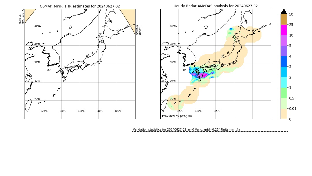 GSMaP MWR validation image. 2024/06/27 02