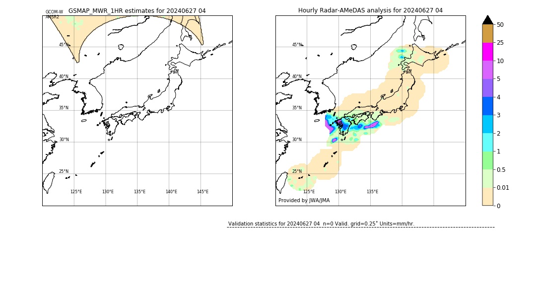 GSMaP MWR validation image. 2024/06/27 04