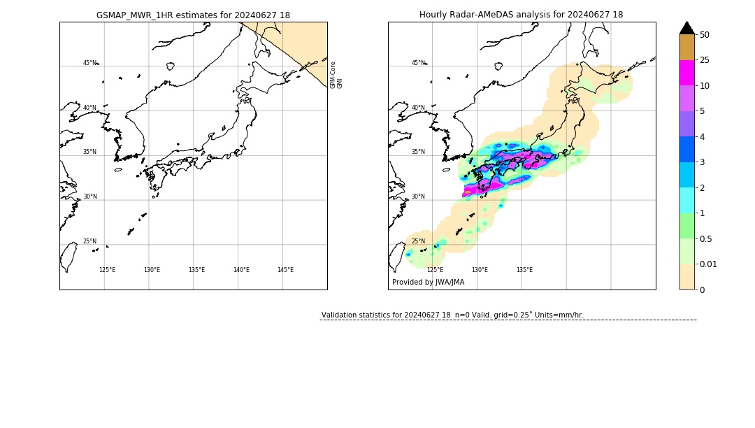 GSMaP MWR validation image. 2024/06/27 18