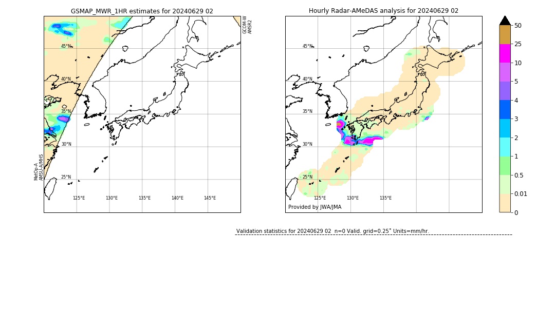 GSMaP MWR validation image. 2024/06/29 02