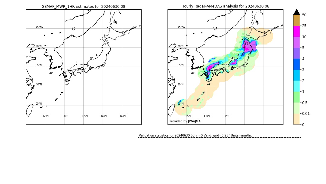 GSMaP MWR validation image. 2024/06/30 08