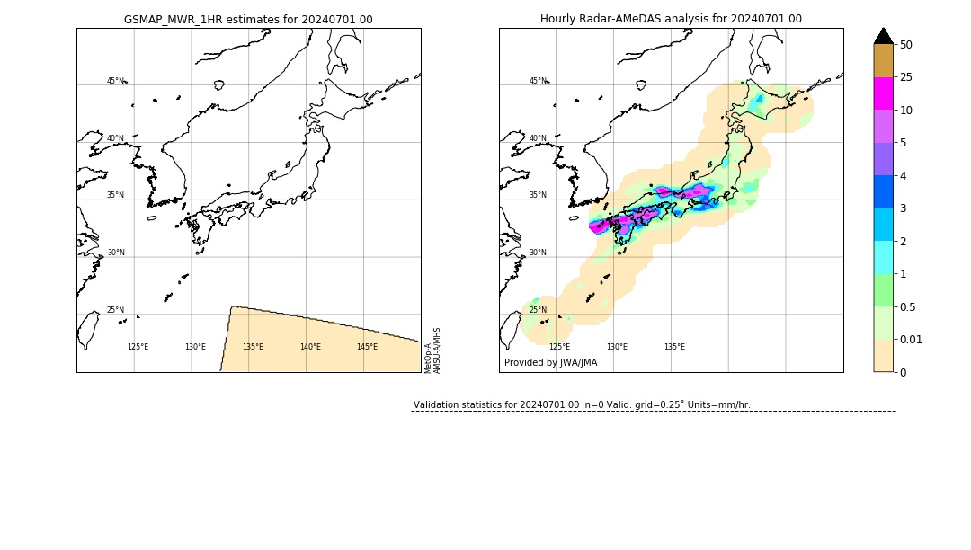 GSMaP MWR validation image. 2024/07/01 00