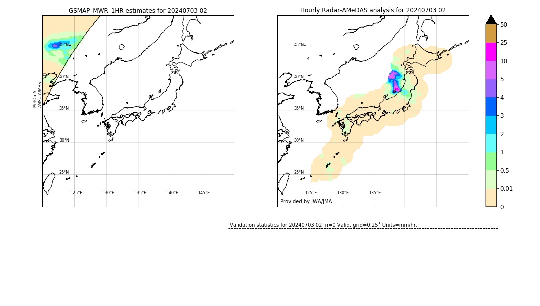 GSMaP MWR validation image. 2024/07/03 02