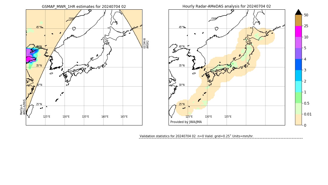 GSMaP MWR validation image. 2024/07/04 02