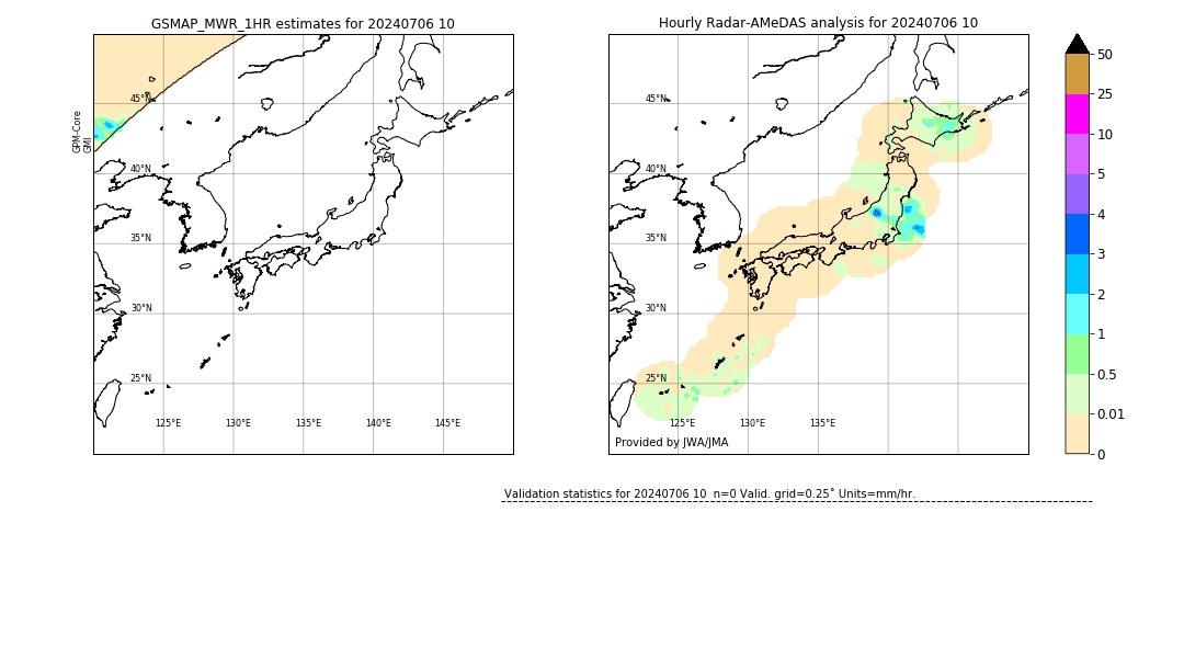 GSMaP MWR validation image. 2024/07/06 10