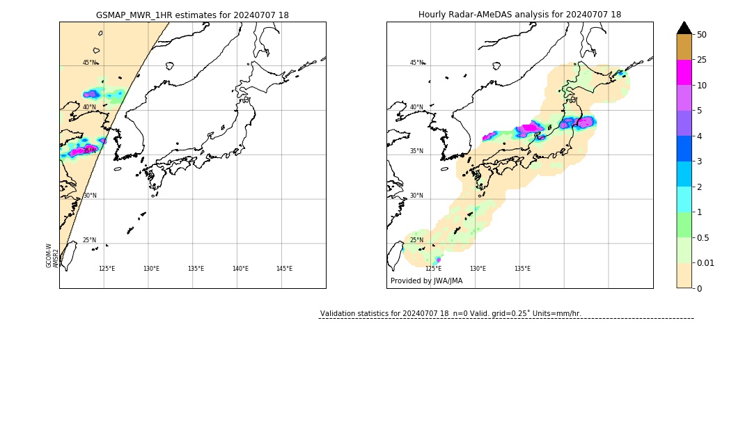 GSMaP MWR validation image. 2024/07/07 18