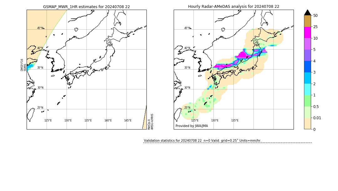 GSMaP MWR validation image. 2024/07/08 22