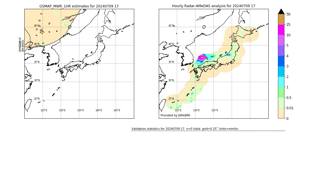 GSMaP MWR validation image. 2024/07/09 17