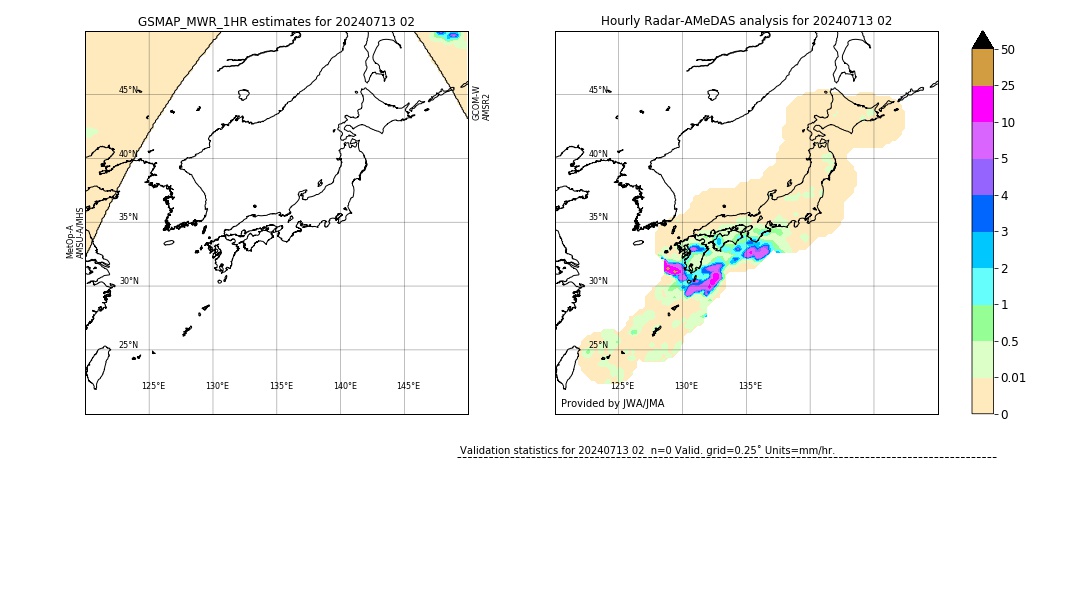 GSMaP MWR validation image. 2024/07/13 02