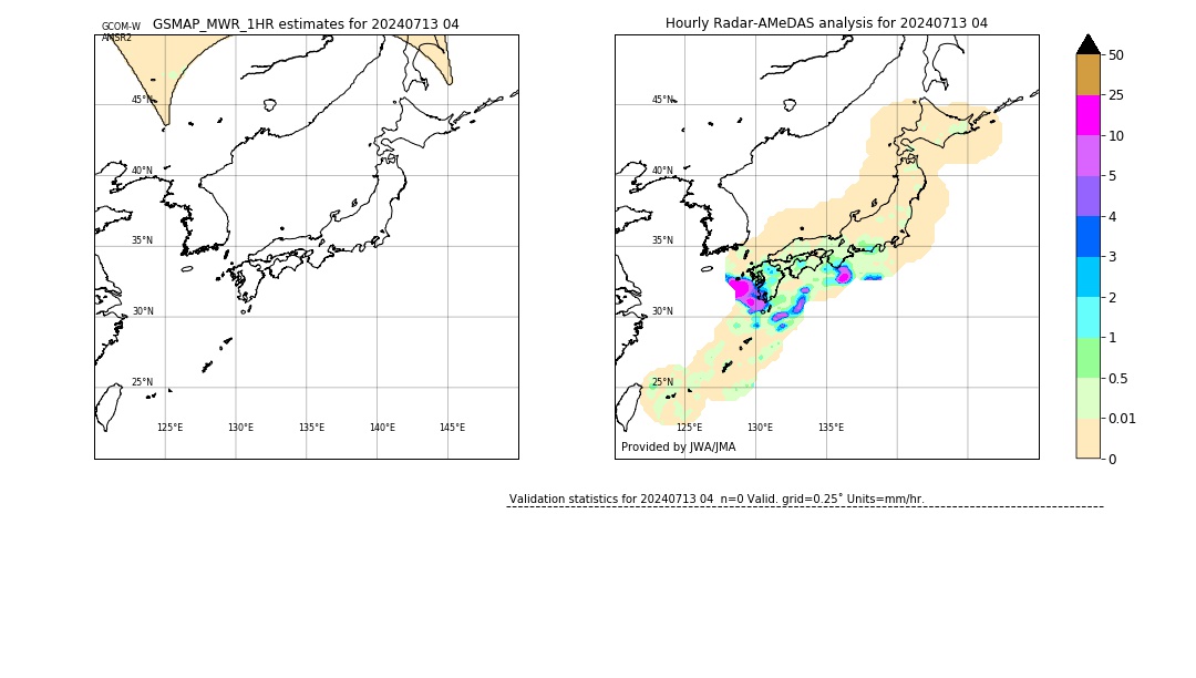 GSMaP MWR validation image. 2024/07/13 04