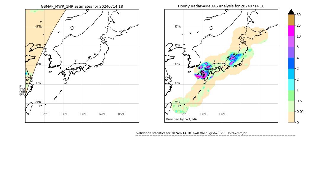 GSMaP MWR validation image. 2024/07/14 18