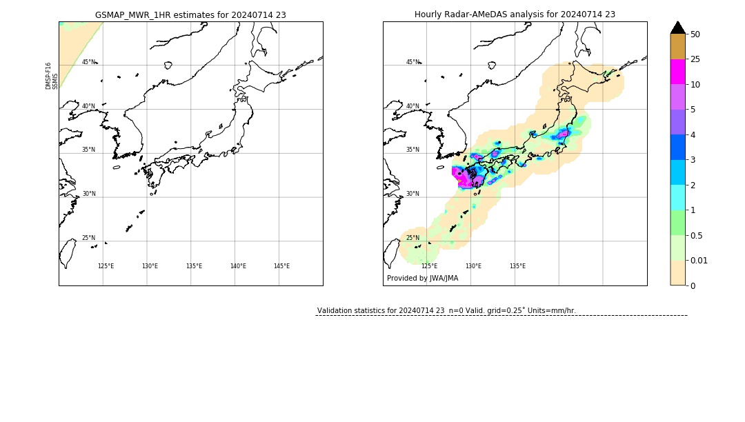 GSMaP MWR validation image. 2024/07/14 23