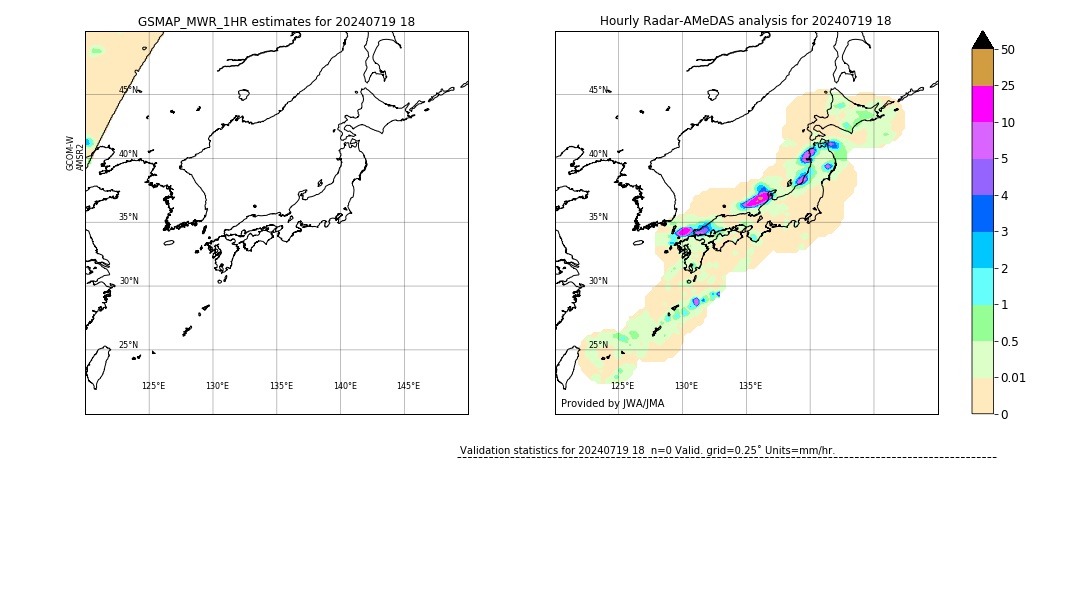 GSMaP MWR validation image. 2024/07/19 18