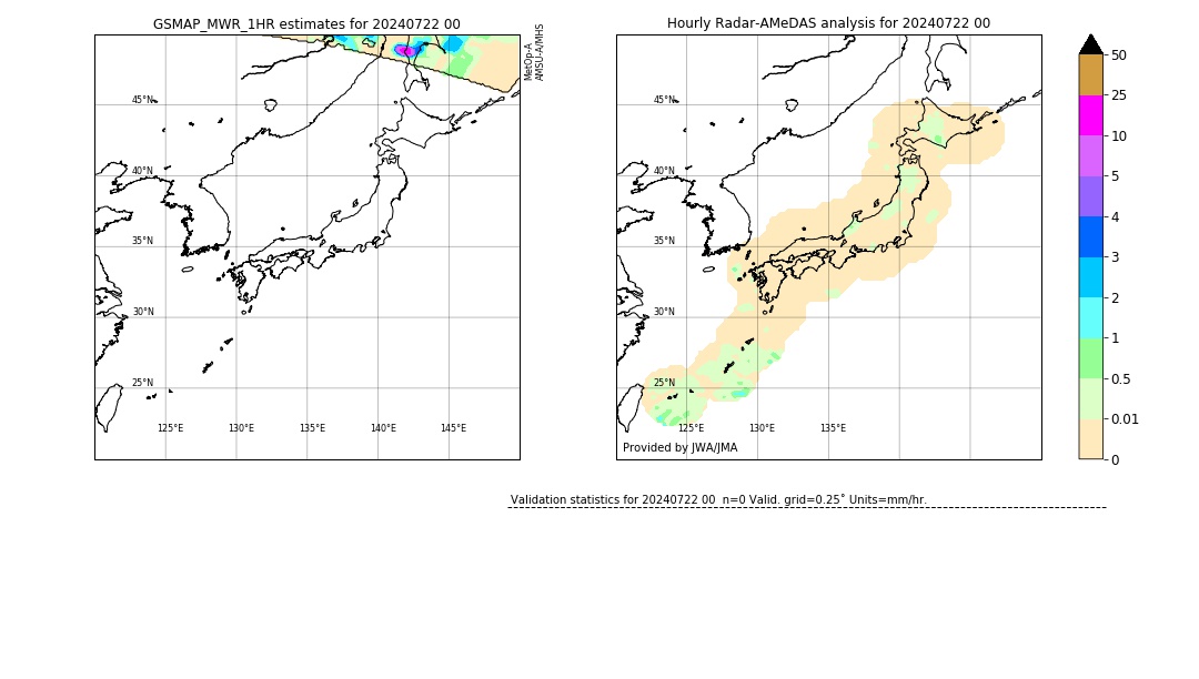 GSMaP MWR validation image. 2024/07/22 00