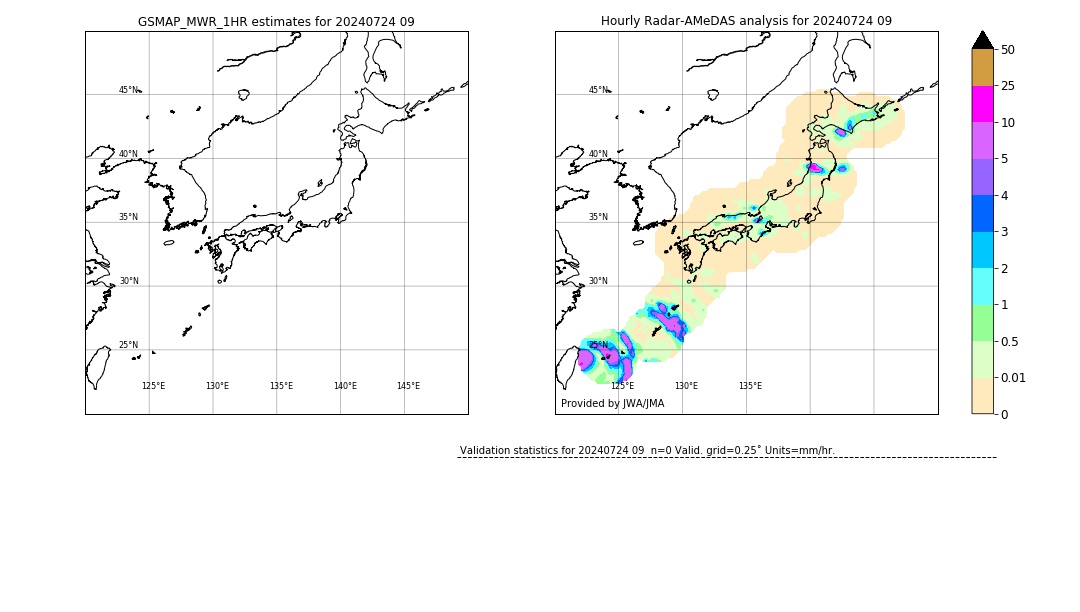 GSMaP MWR validation image. 2024/07/24 09