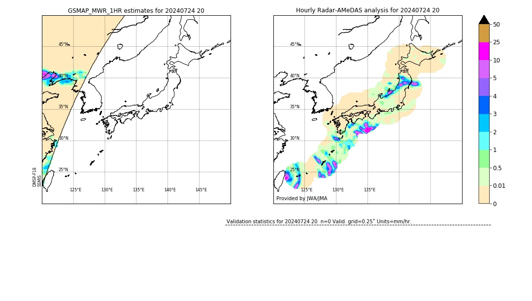 GSMaP MWR validation image. 2024/07/24 20