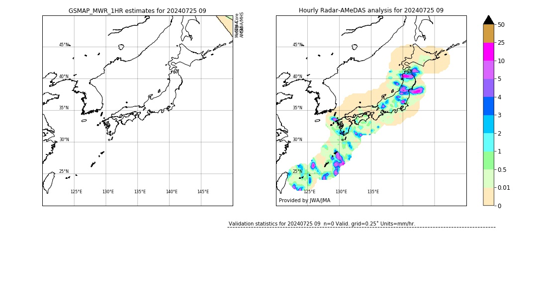 GSMaP MWR validation image. 2024/07/25 09