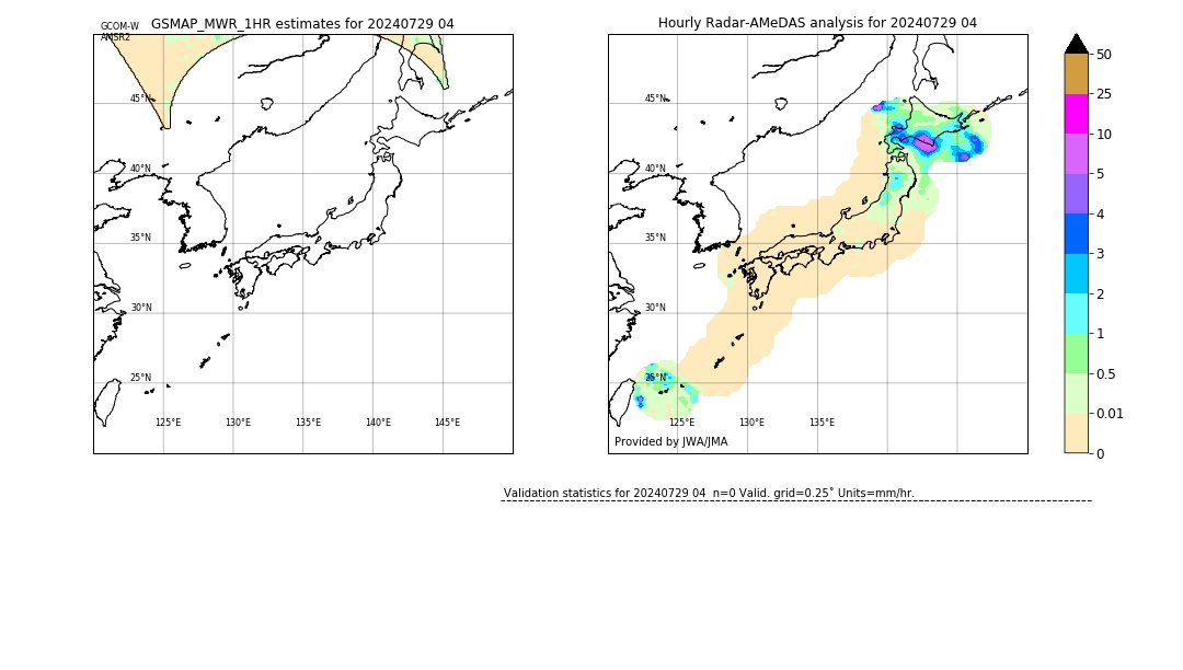 GSMaP MWR validation image. 2024/07/29 04