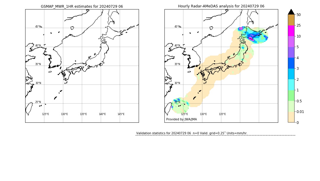 GSMaP MWR validation image. 2024/07/29 06