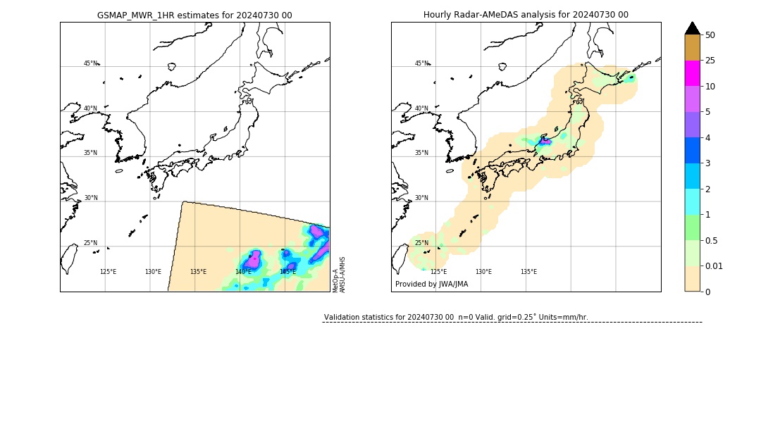 GSMaP MWR validation image. 2024/07/30 00