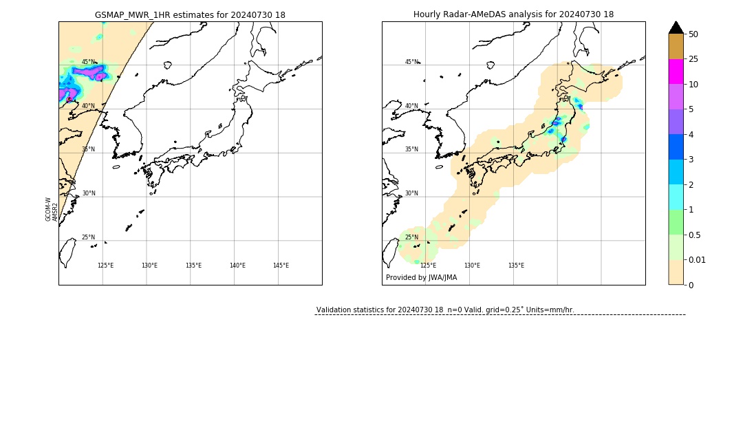 GSMaP MWR validation image. 2024/07/30 18