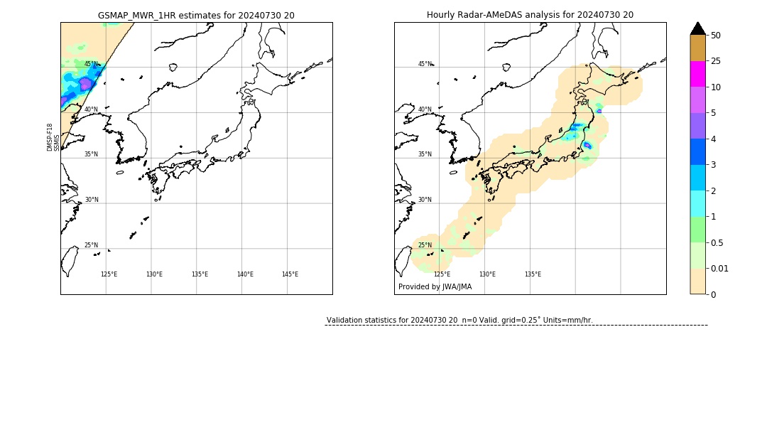 GSMaP MWR validation image. 2024/07/30 20