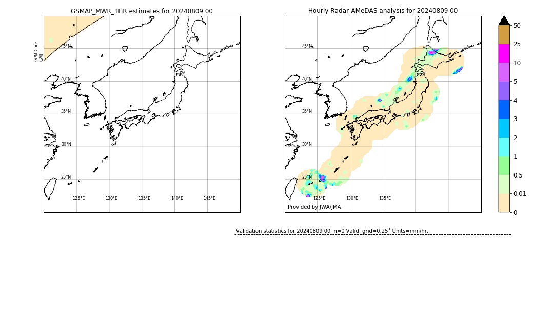 GSMaP MWR validation image. 2024/08/09 00