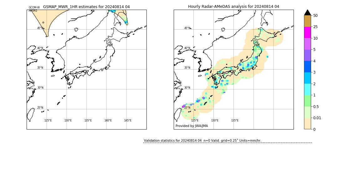 GSMaP MWR validation image. 2024/08/14 04