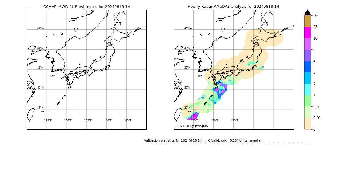 GSMaP MWR validation image. 2024/08/18 14