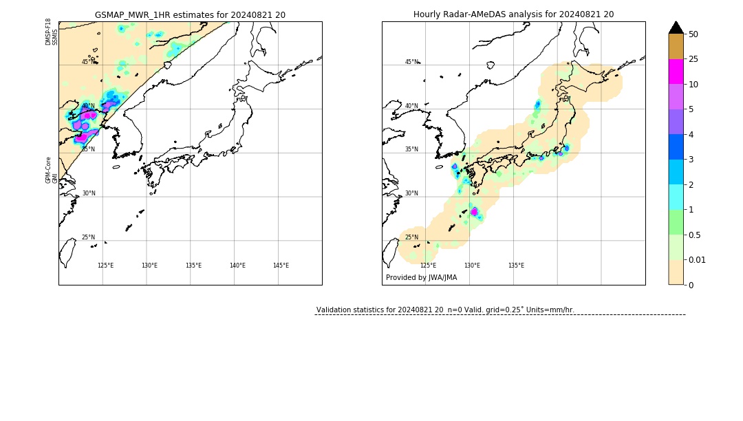 GSMaP MWR validation image. 2024/08/21 20