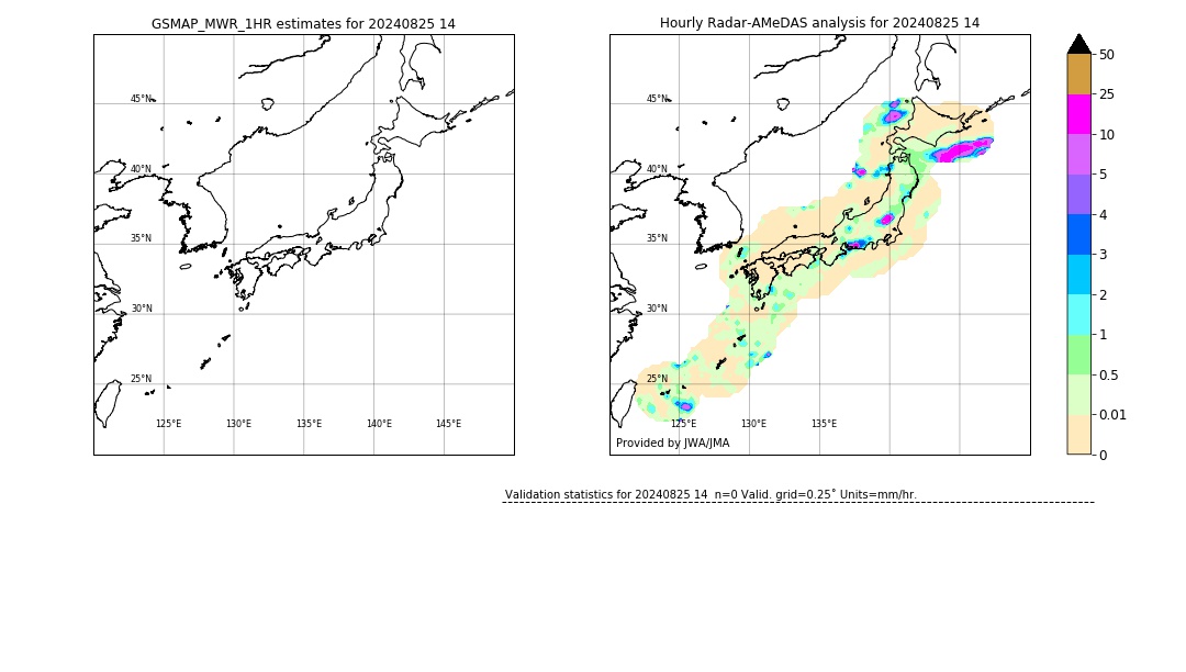 GSMaP MWR validation image. 2024/08/25 14