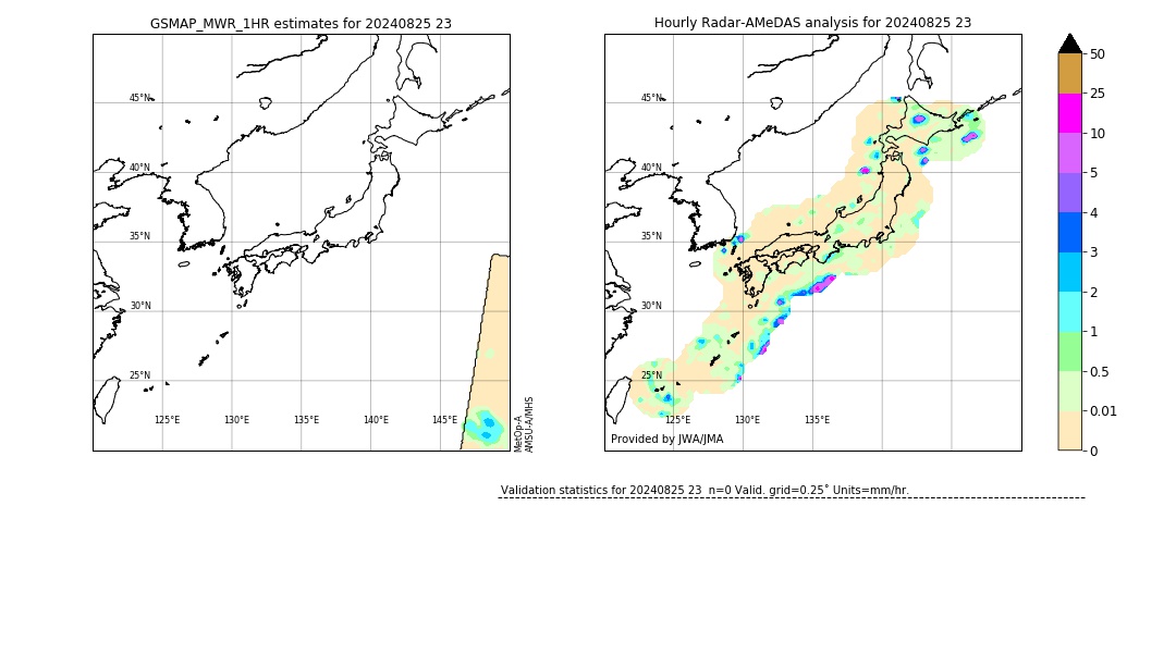 GSMaP MWR validation image. 2024/08/25 23