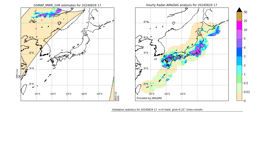 GSMaP MWR validation image. 2024/08/29 17